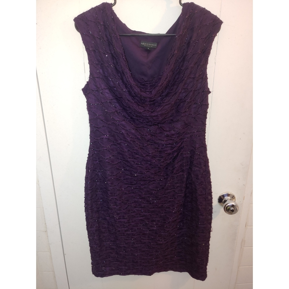 Connected Apparel Purple Sequin Dress